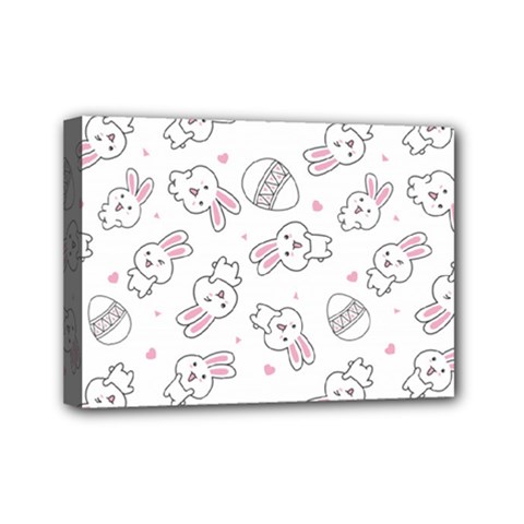 Cute Pattern With Easter Bunny Egg Mini Canvas 7  X 5  (stretched)