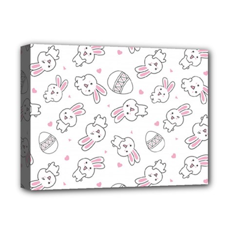 Cute Pattern With Easter Bunny Egg Deluxe Canvas 16  X 12  (stretched) 