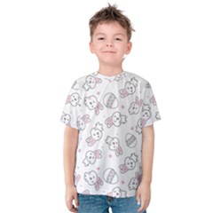 Cute Pattern With Easter Bunny Egg Kids  Cotton Tee