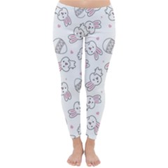 Cute Pattern With Easter Bunny Egg Classic Winter Leggings