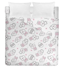 Cute Pattern With Easter Bunny Egg Duvet Cover Double Side (queen Size) by Jancukart