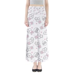 Cute Pattern With Easter Bunny Egg Full Length Maxi Skirt