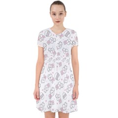 Cute Pattern With Easter Bunny Egg Adorable In Chiffon Dress