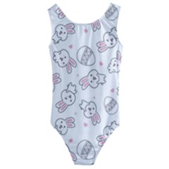 Cute Pattern With Easter Bunny Egg Kids  Cut-out Back One Piece Swimsuit