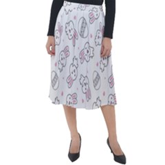 Cute Pattern With Easter Bunny Egg Classic Velour Midi Skirt 