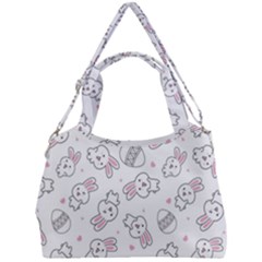 Cute Pattern With Easter Bunny Egg Double Compartment Shoulder Bag by Jancukart