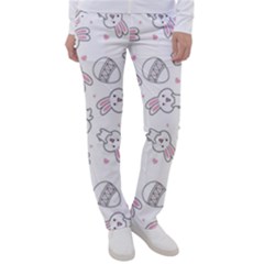 Cute Pattern With Easter Bunny Egg Women s Casual Pants by Jancukart