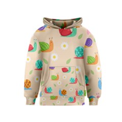 Seamless Pattern Cute Snail With Flower Leaf Kids  Pullover Hoodie