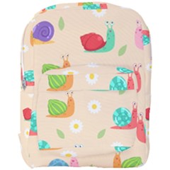 Seamless Pattern Cute Snail With Flower Leaf Full Print Backpack