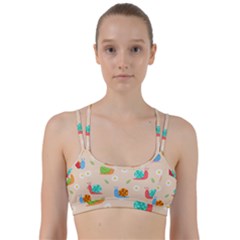 Seamless Pattern Cute Snail With Flower Leaf Line Them Up Sports Bra