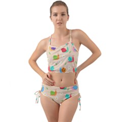 Seamless Pattern Cute Snail With Flower Leaf Mini Tank Bikini Set