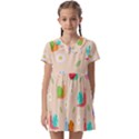 Seamless Pattern Cute Snail With Flower Leaf Kids  Asymmetric Collar Dress View1