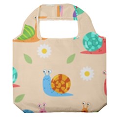 Seamless Pattern Cute Snail With Flower Leaf Premium Foldable Grocery Recycle Bag by Jancukart