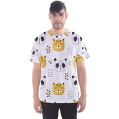 Seamless Pattern Cute Animals Men s Sport Mesh Tee