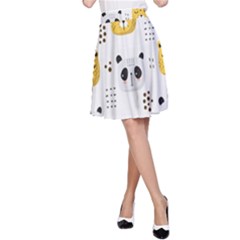 Seamless Pattern Cute Animals A-line Skirt