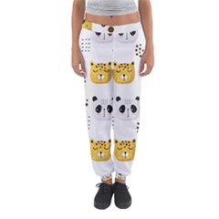 Seamless Pattern Cute Animals Women s Jogger Sweatpants