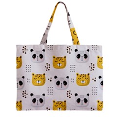 Seamless Pattern Cute Animals Zipper Mini Tote Bag by Jancukart