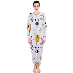 Seamless Pattern Cute Animals Onepiece Jumpsuit (ladies) by Jancukart