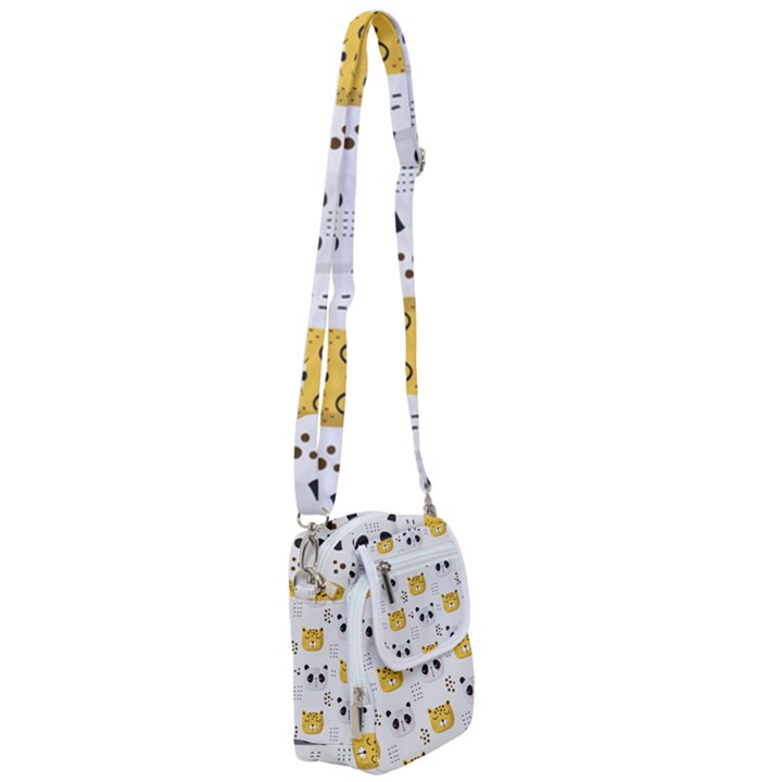 Seamless Pattern Cute Animals Shoulder Strap Belt Bag