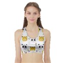 Seamless Pattern Cute Animals Sports Bra with Border View1