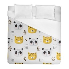 Seamless Pattern Cute Animals Duvet Cover (full/ Double Size) by Jancukart