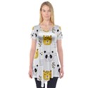 Seamless Pattern Cute Animals Short Sleeve Tunic  View1