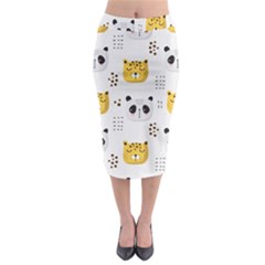 Seamless Pattern Cute Animals Midi Pencil Skirt