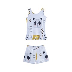 Seamless Pattern Cute Animals Kids  Boyleg Swimsuit