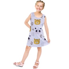 Seamless Pattern Cute Animals Kids  Tunic Dress