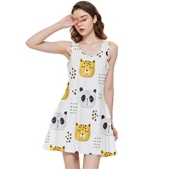 Seamless Pattern Cute Animals Inside Out Racerback Dress