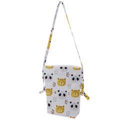 Seamless Pattern Cute Animals Folding Shoulder Bag