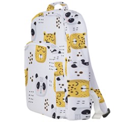 Seamless Pattern Cute Animals Double Compartment Backpack