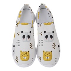 Seamless Pattern Cute Animals Women s Slip On Sneakers