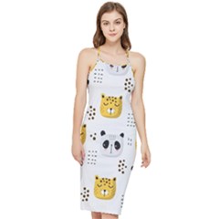 Seamless Pattern Cute Animals Bodycon Cross Back Summer Dress