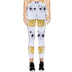 Seamless Pattern Cute Animals Pocket Leggings 