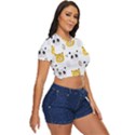 Seamless Pattern Cute Animals Side Button Cropped Tee View3