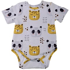 Seamless Pattern Cute Animals Baby Short Sleeve Onesie Bodysuit