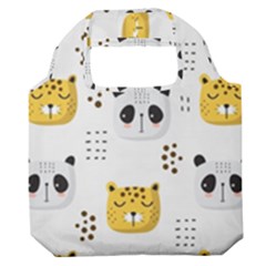 Seamless Pattern Cute Animals Premium Foldable Grocery Recycle Bag