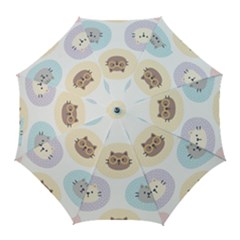 Cute Cat Seamless Pattern Background Golf Umbrellas by Jancukart