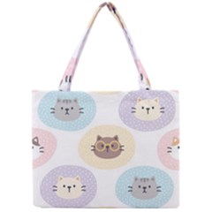 Cute Cat Seamless Pattern Background Mini Tote Bag