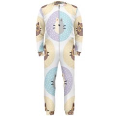 Cute Cat Seamless Pattern Background Onepiece Jumpsuit (men)