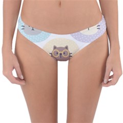 Cute Cat Seamless Pattern Background Reversible Hipster Bikini Bottoms by Jancukart