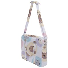 Cute Cat Seamless Pattern Background Cross Body Office Bag