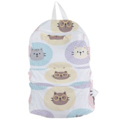 Cute Cat Seamless Pattern Background Foldable Lightweight Backpack