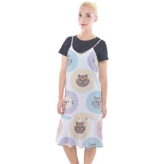 Cute Cat Seamless Pattern Background Camis Fishtail Dress