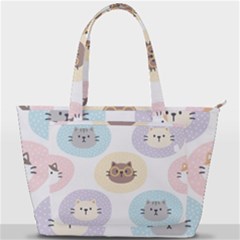 Cute Cat Seamless Pattern Background Back Pocket Shoulder Bag  by Jancukart