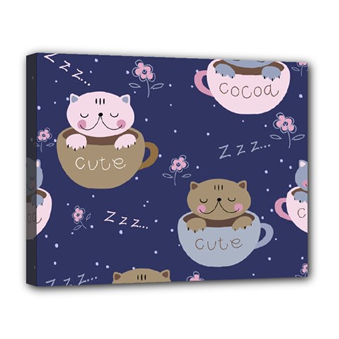 Cute Kittens Sleep Sweetly Mugs Canvas 14  X 11  (stretched) by Jancukart