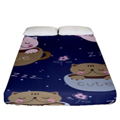 Cute Kittens Sleep Sweetly Mugs Fitted Sheet (king Size) by Jancukart