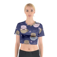 Cute Kittens Sleep Sweetly Mugs Cotton Crop Top