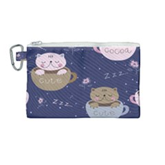 Cute Kittens Sleep Sweetly Mugs Canvas Cosmetic Bag (medium)